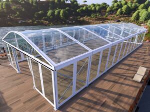 Kaarkatusega moodultelk 8x21 m